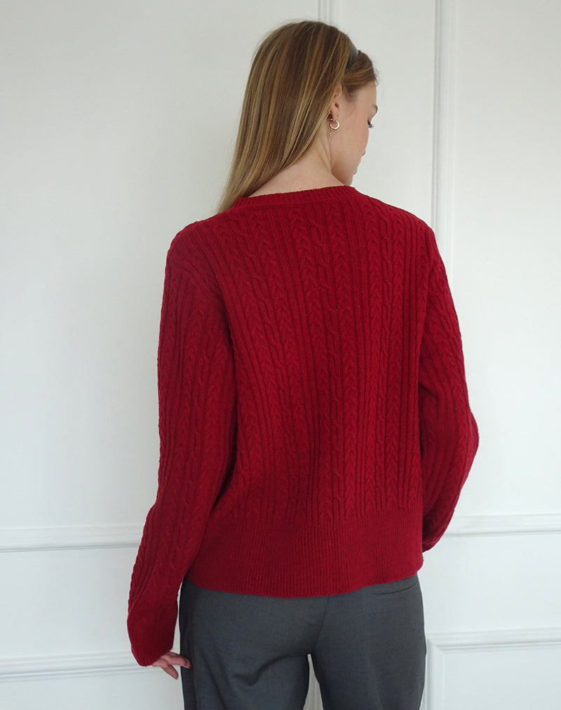 Image of Bavana Cardigan in Deep Red