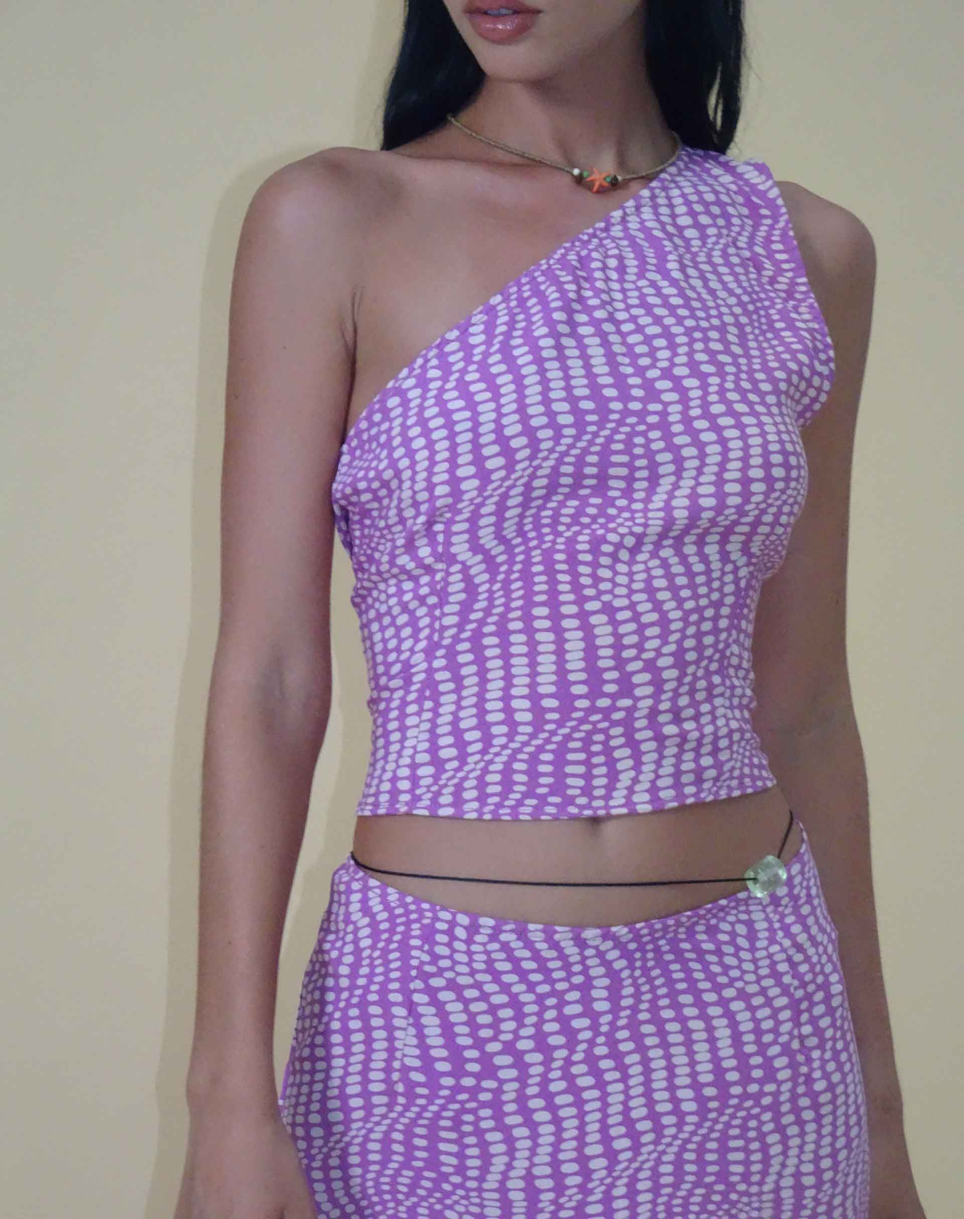 Purple one shoulder outlet top