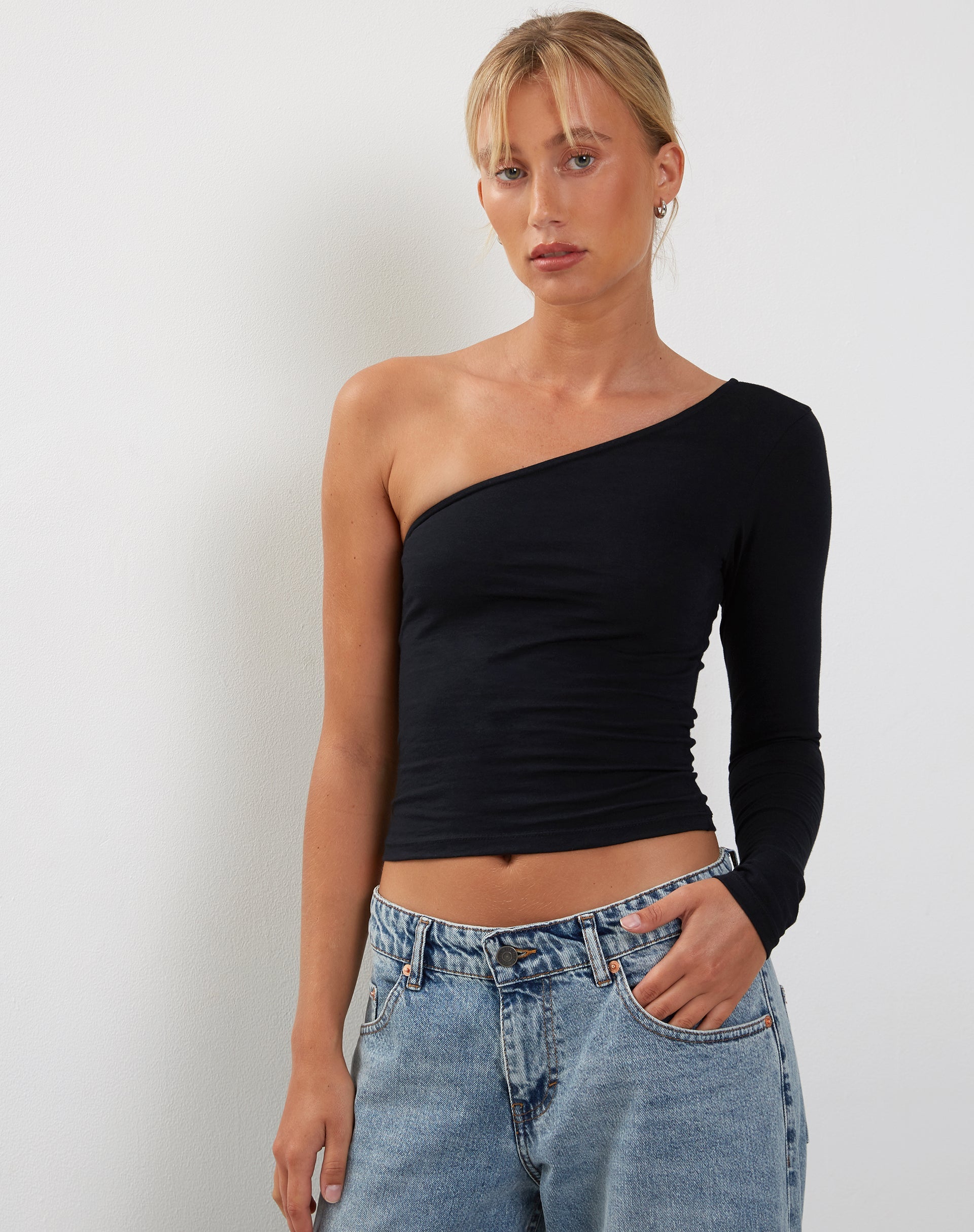 Black One Shoulder Top | Bayge – motelrocks-com-us