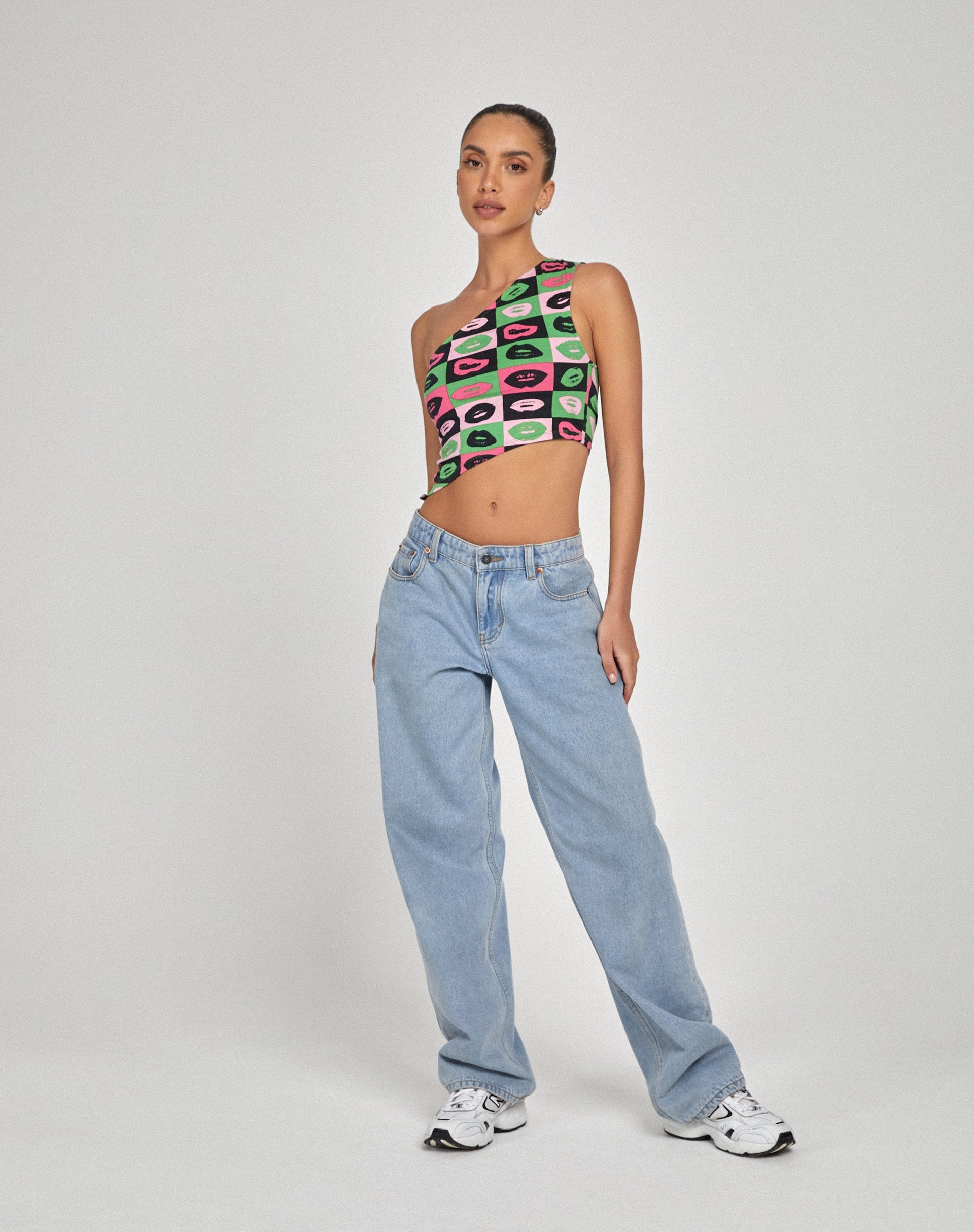 image of Bayva Crop Top in Lips Green