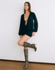 Image of Bede Long Sleeve Deep Plunge Mini Dress in Black