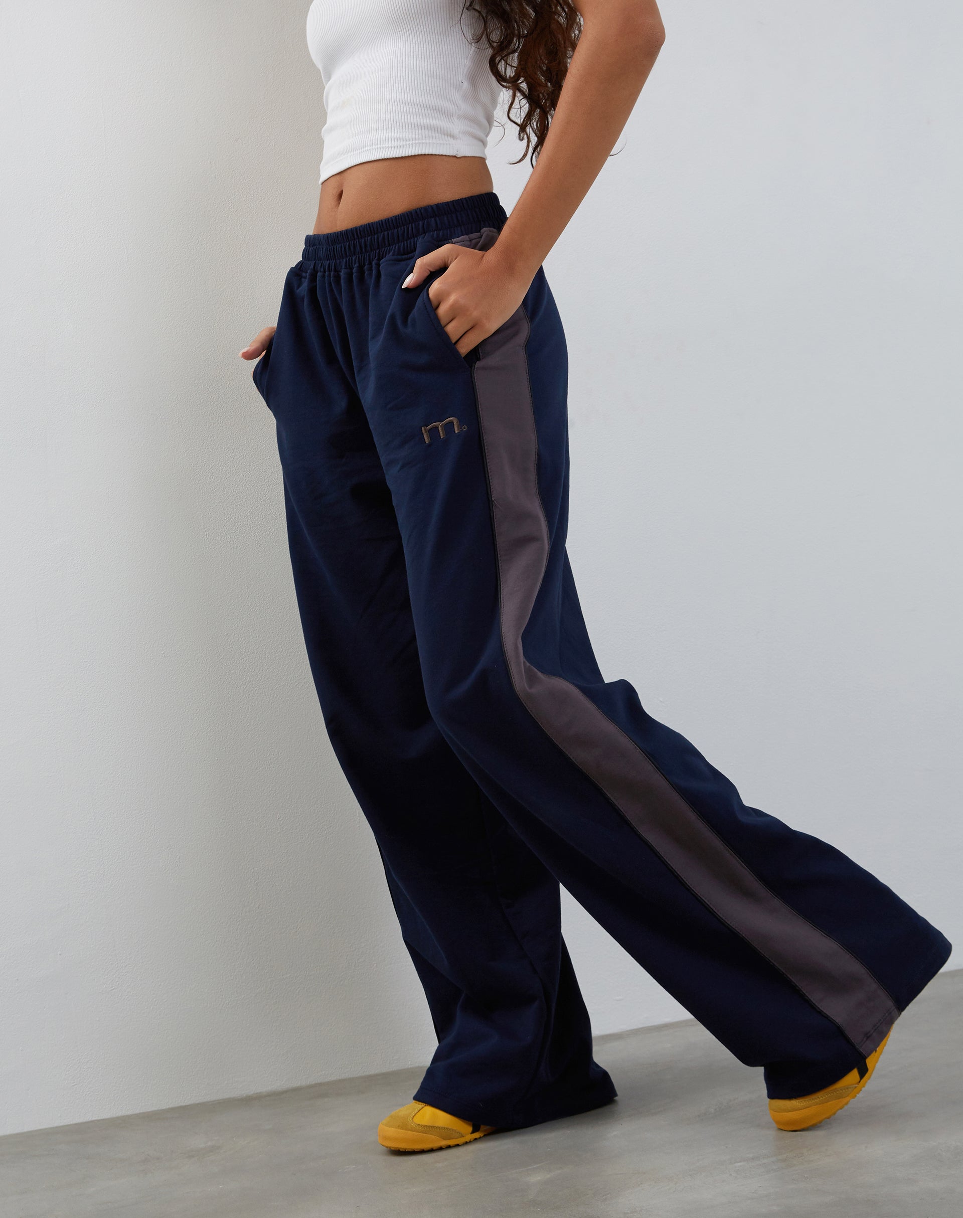 Image of Bedion Oversized Jogger in Navy with M Embroidery