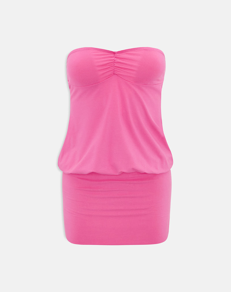 Belena Mini Dress in Jersey Deep Pink Belena Mini Dress in Jersey Deep Pink
