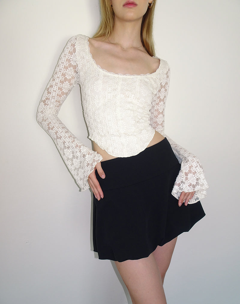 Ivory lace 2025 long sleeve top