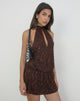 Image of Belly Racerback Mini Dress in Sequin Knit Brown