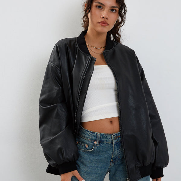 Black PU Jacket | Benta – motelrocks-com-us