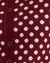 Burgundy with Cream Polka Print