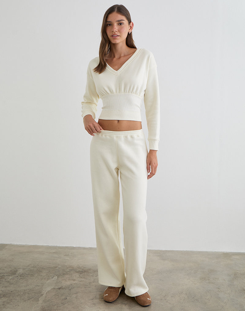 Image of Cille Loose Jogger in Fleece Winter White