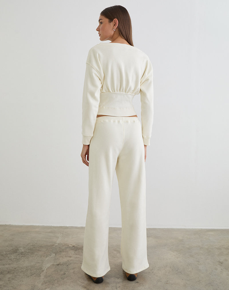 Image of Cille Loose Jogger in Fleece Winter White
