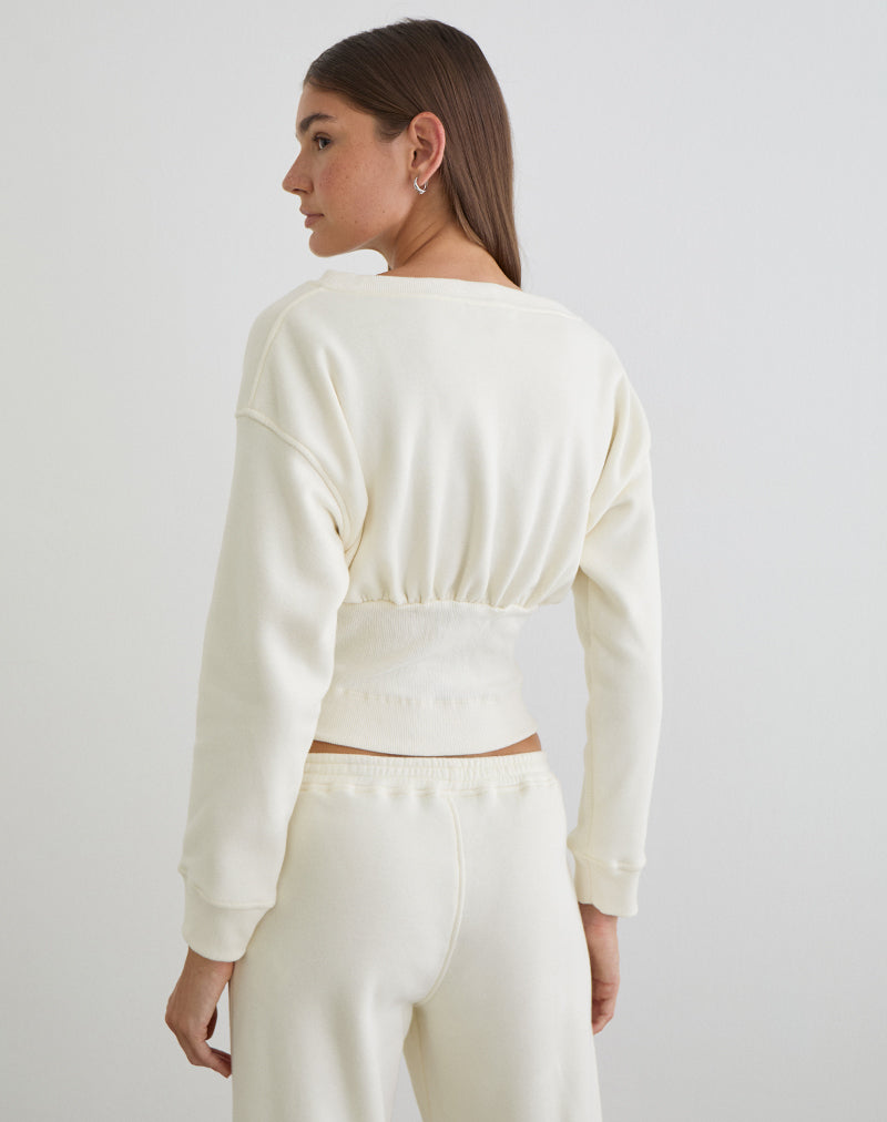 Image of Bigail V Neck Jumper in Winter White