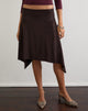 Image of Bilur Waterfall Midi Skirt in Chocolate Brown