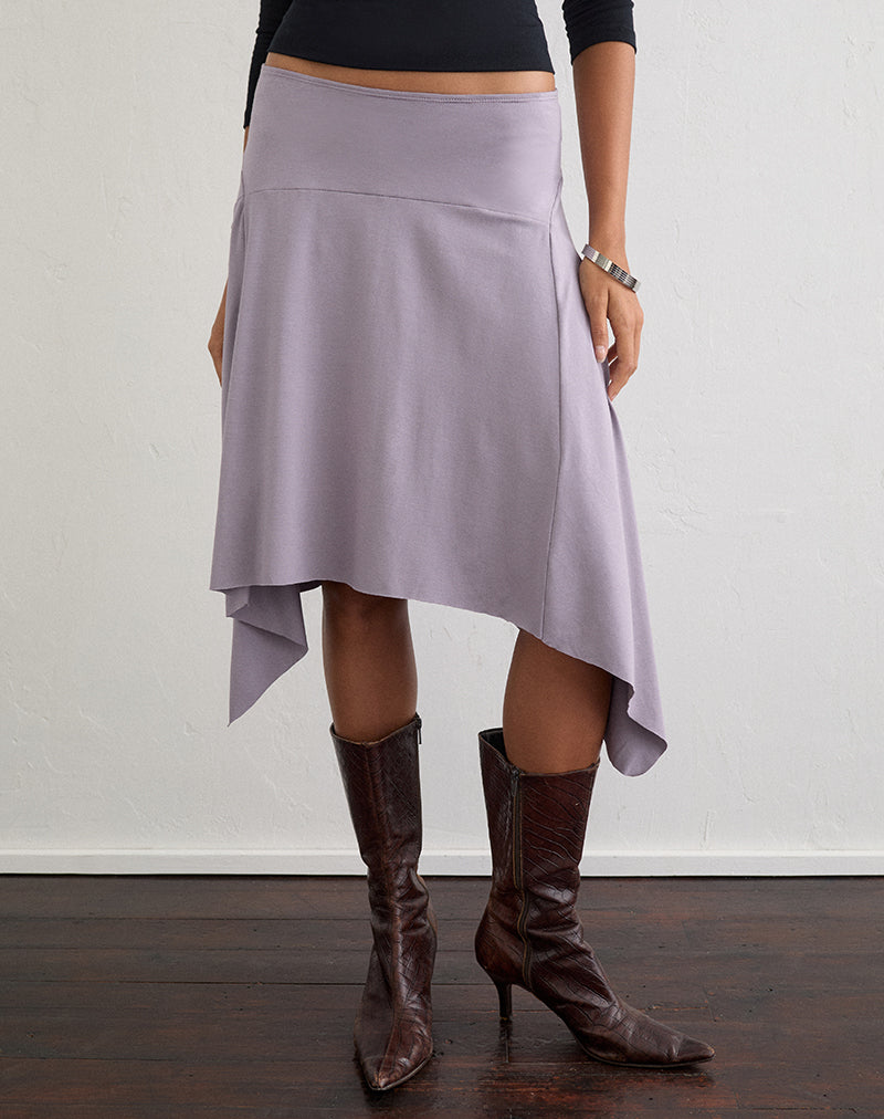 Image of Bilur Waterfall Midi Skirt in Grey Lavender