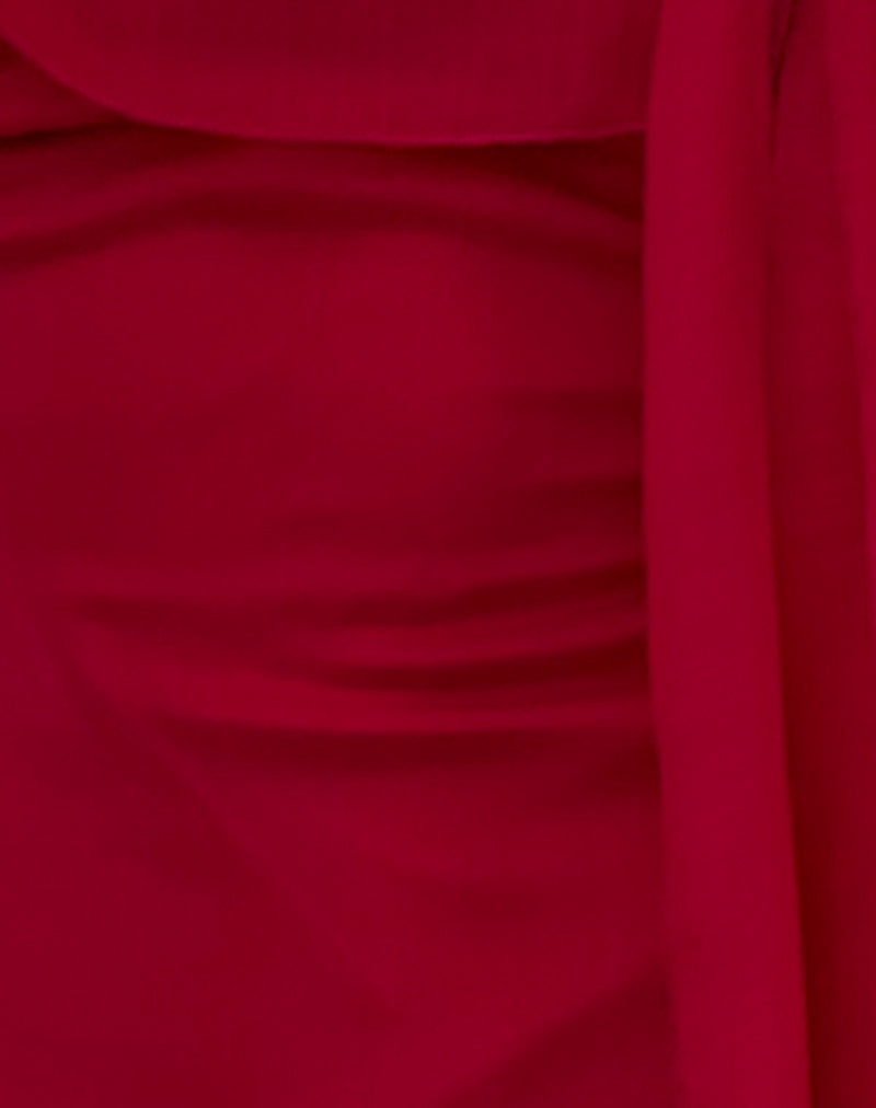 Binita Mini Dress in Chiffon Burgundy Binita Mini Dress in Chiffon Burgundy