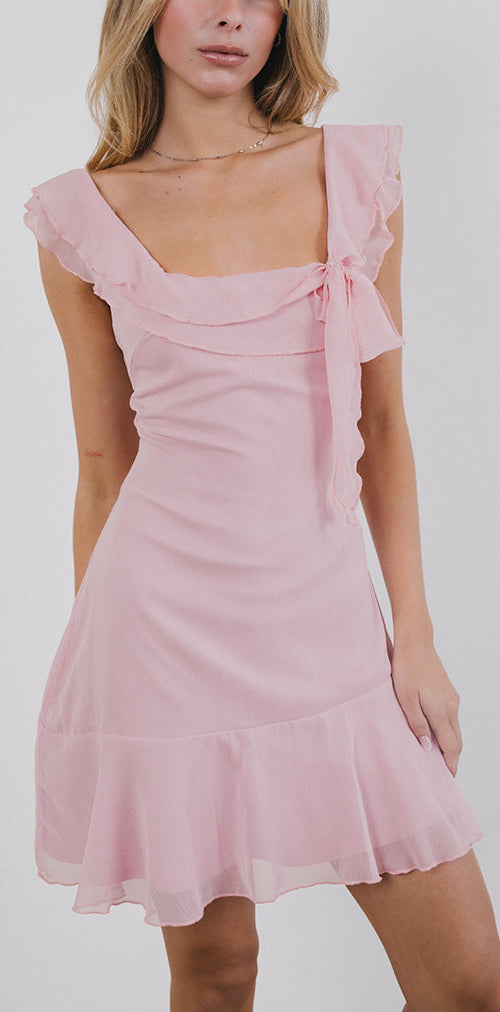 Image of Binita Mini Dress in Chiffon Peony