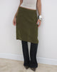 Image of Bintuni Midi Skirt with Buttons in Chiffon Khaki