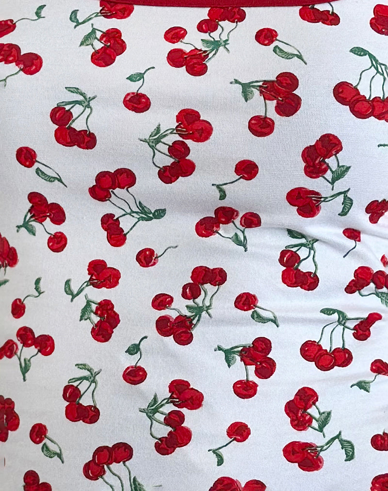 Cherry Print White Top | Blaira – motelrocks-com-us