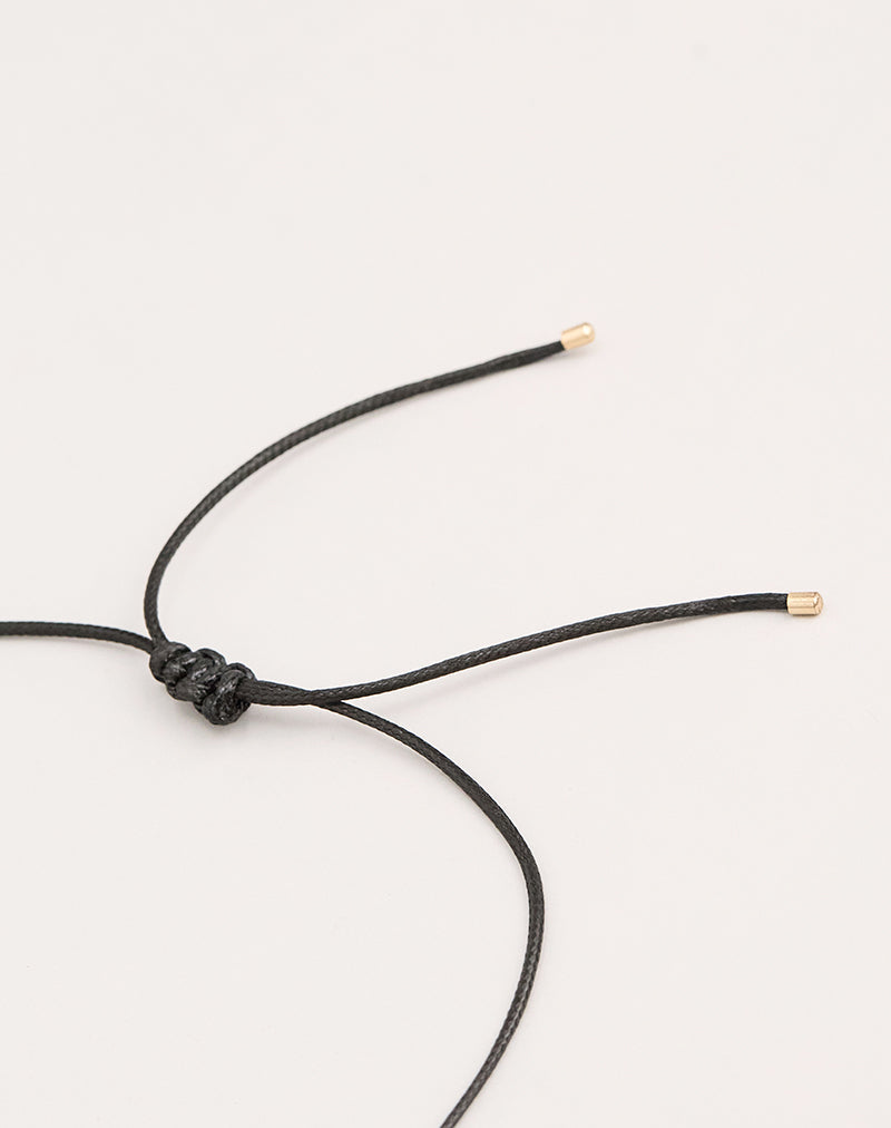 Image of Black Cord Necklace with Oval Pendant