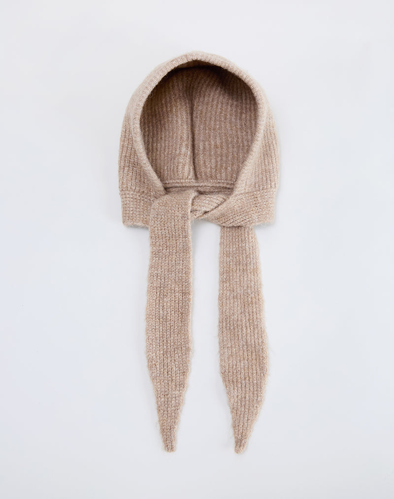 Image of Bonnet Hat in Knit Beige
