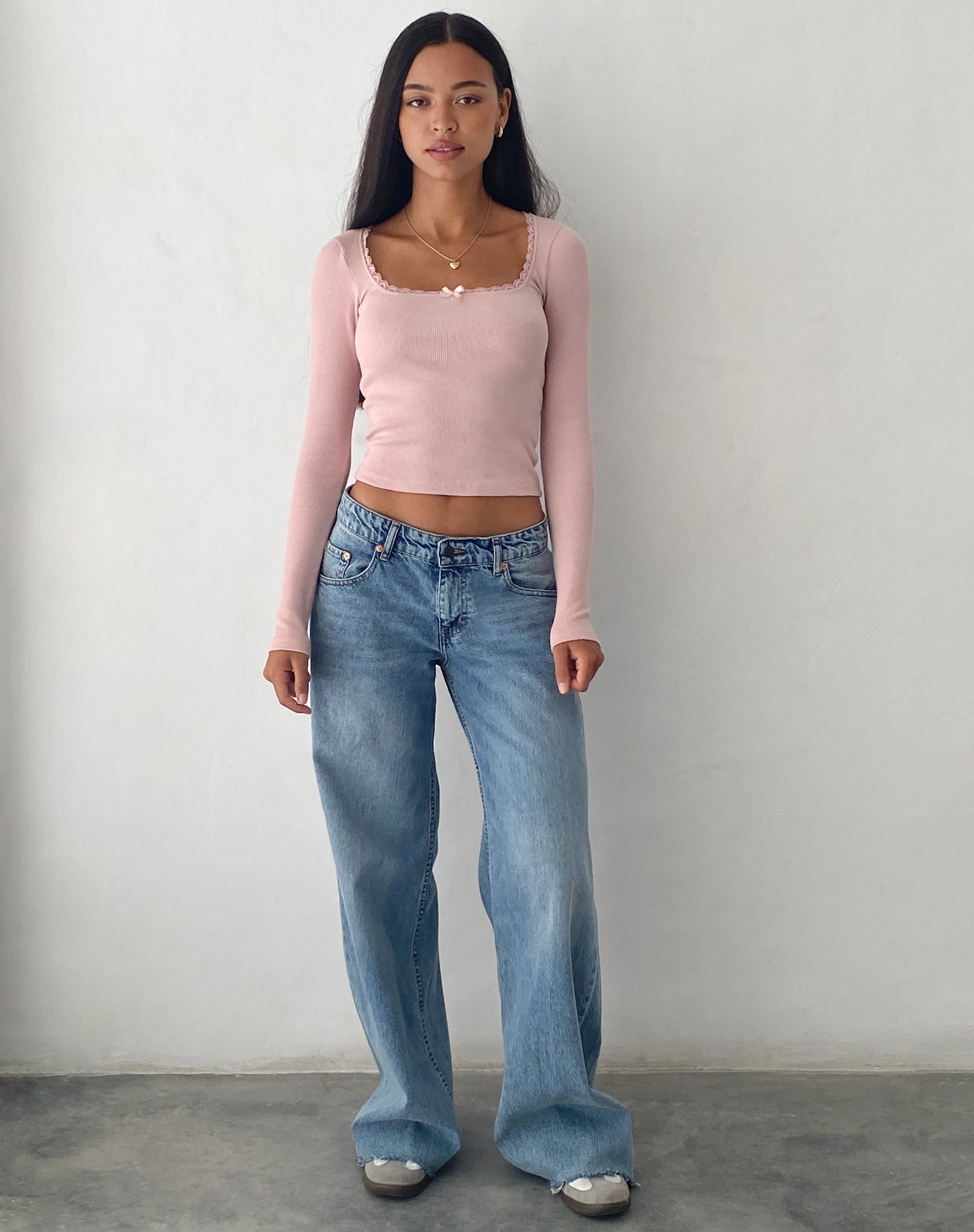 Pink Rib Long Sleeve Top | Bovita – motelrocks-com-us
