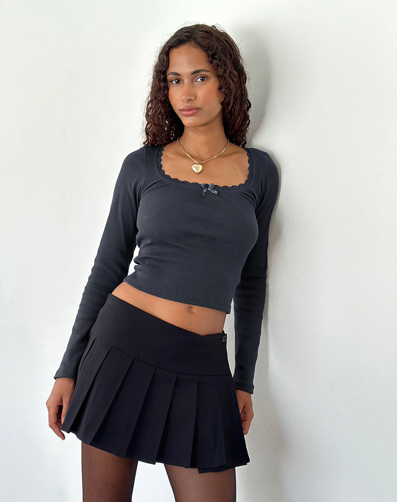 Image of Bovita Long Sleeve Top in Ocean Storm