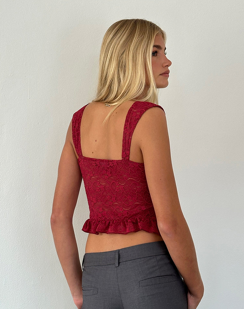 Lace-Trim Cropped Camisole Top
