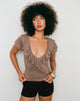 Image of Briona Top in Sheer Jersey Brown