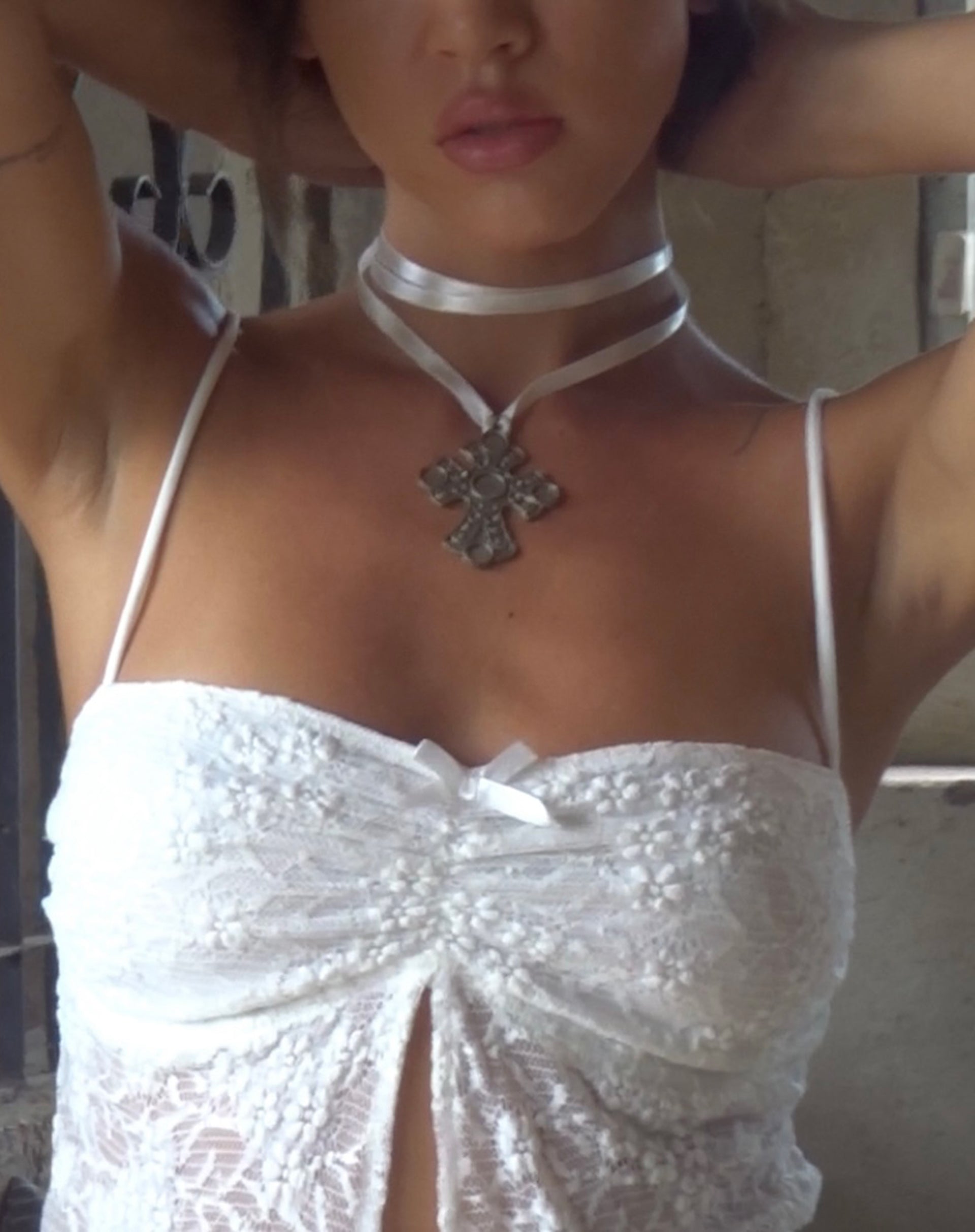Image of Briony Butterfly Top in Lace Ivory