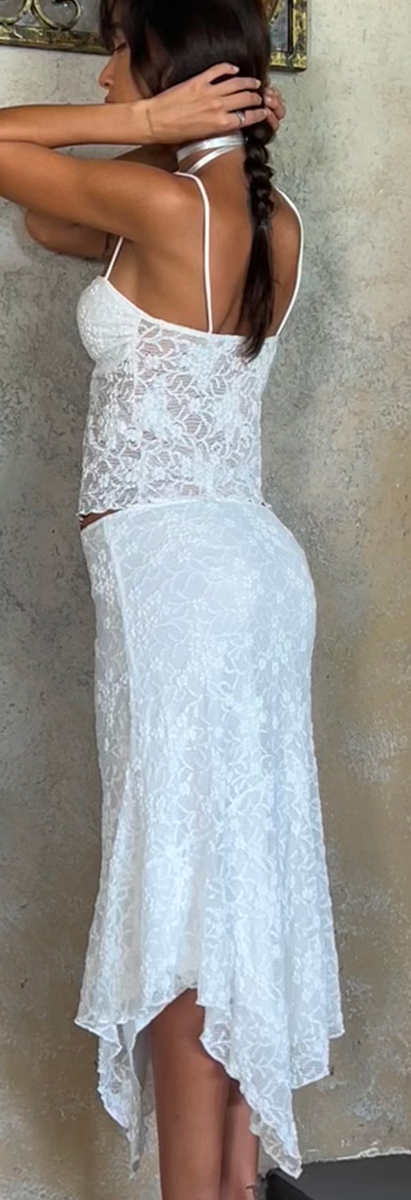 Crystal Clear Lace Midi Skirt - Ivory
