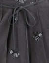 Floral Embroidery Tailoring Charcoal