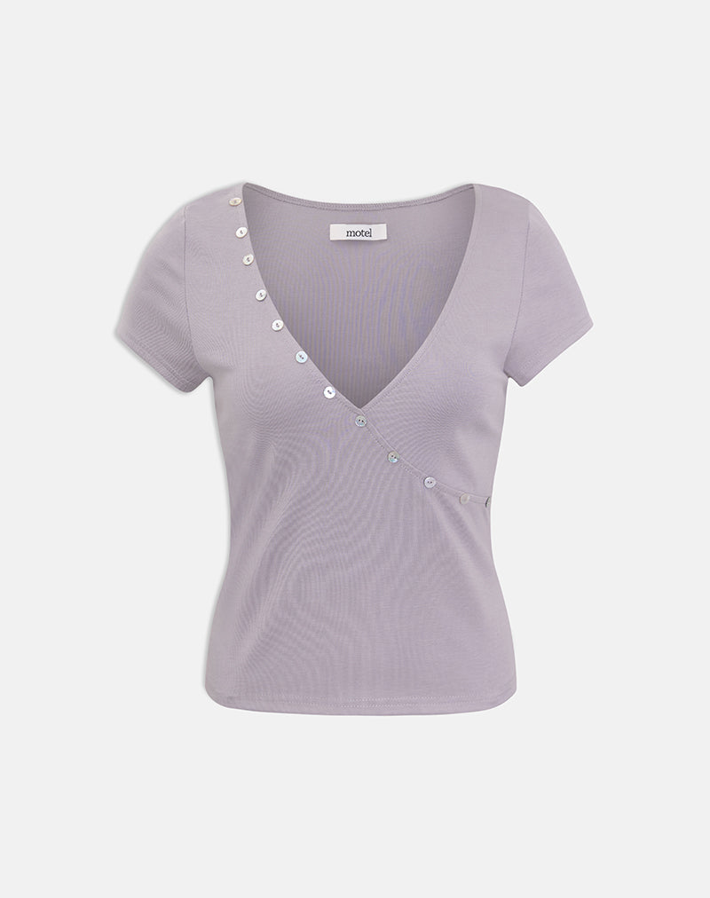 Image of Caliza Top in Lilac Grey Eco Lyocell