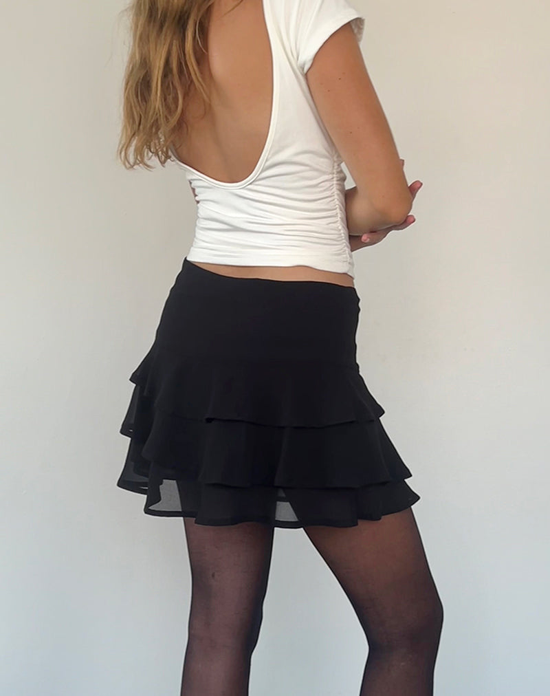 Skater ruffle hotsell mini skirt