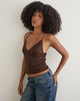 Image of Camilla Top in Sequin Knit Brown