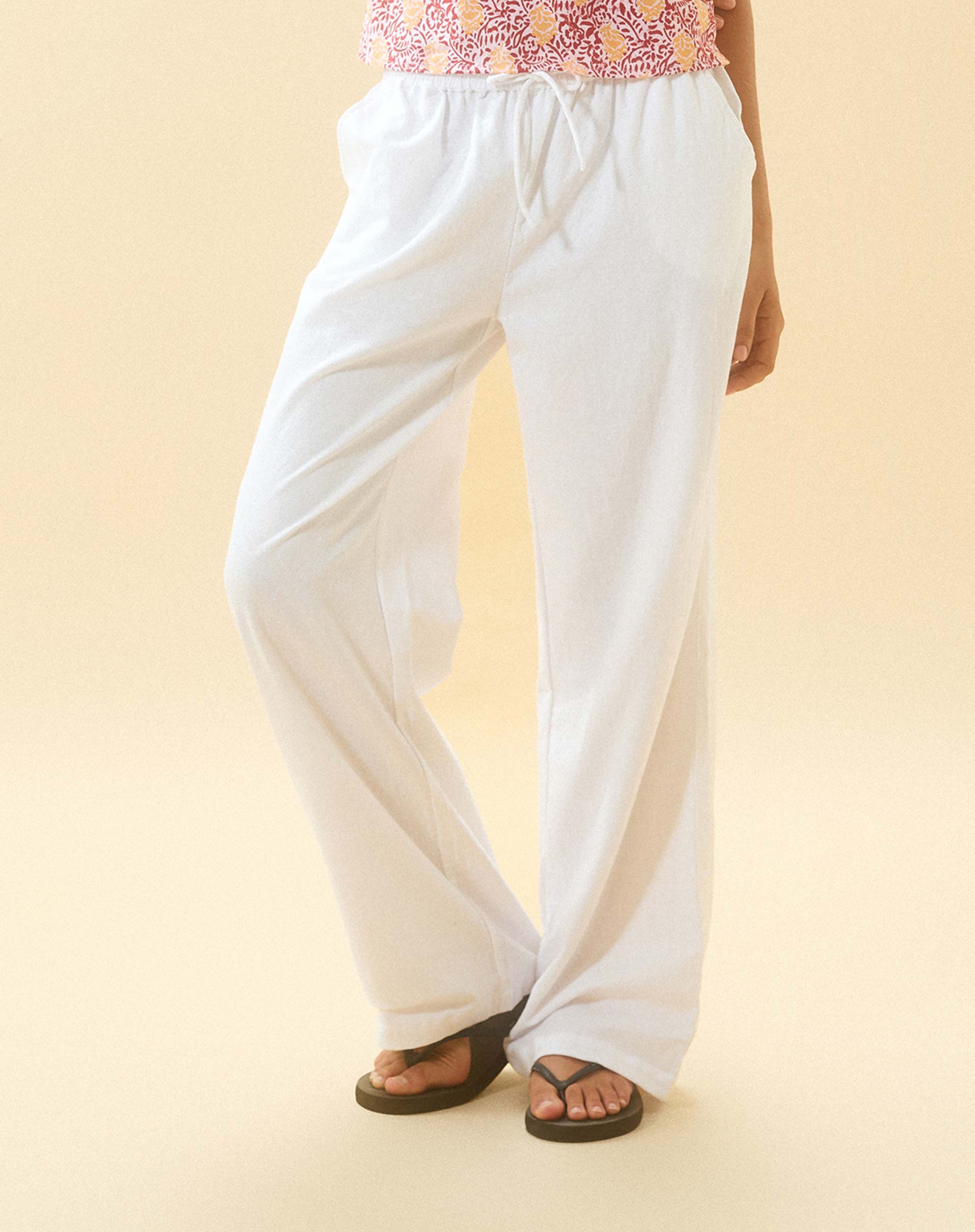 Merci wide-leg cotton trousers - White