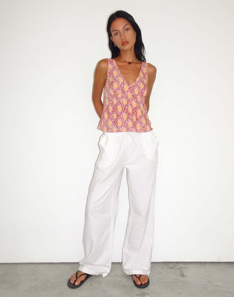 White Wide Leg Trouser | Wasic – motelrocks-com-us