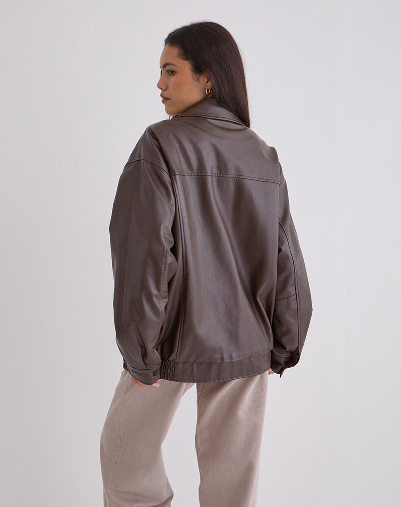 Cavita Jacket in PU Bitter Chocolate