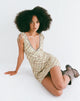 Image of Carmila Gathered Mini Dress in Check Yellow