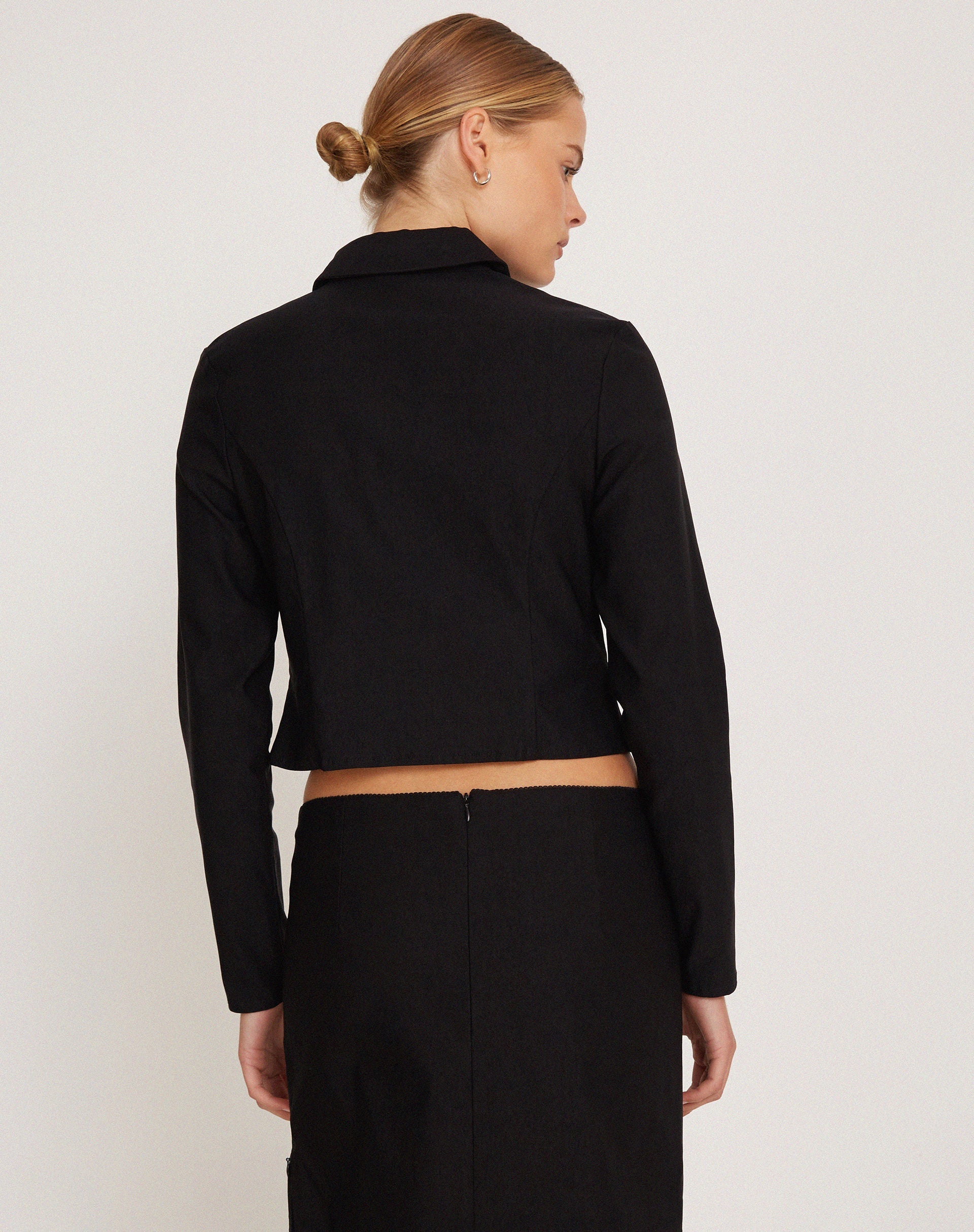 image of Carson Cropped Jacket in Black