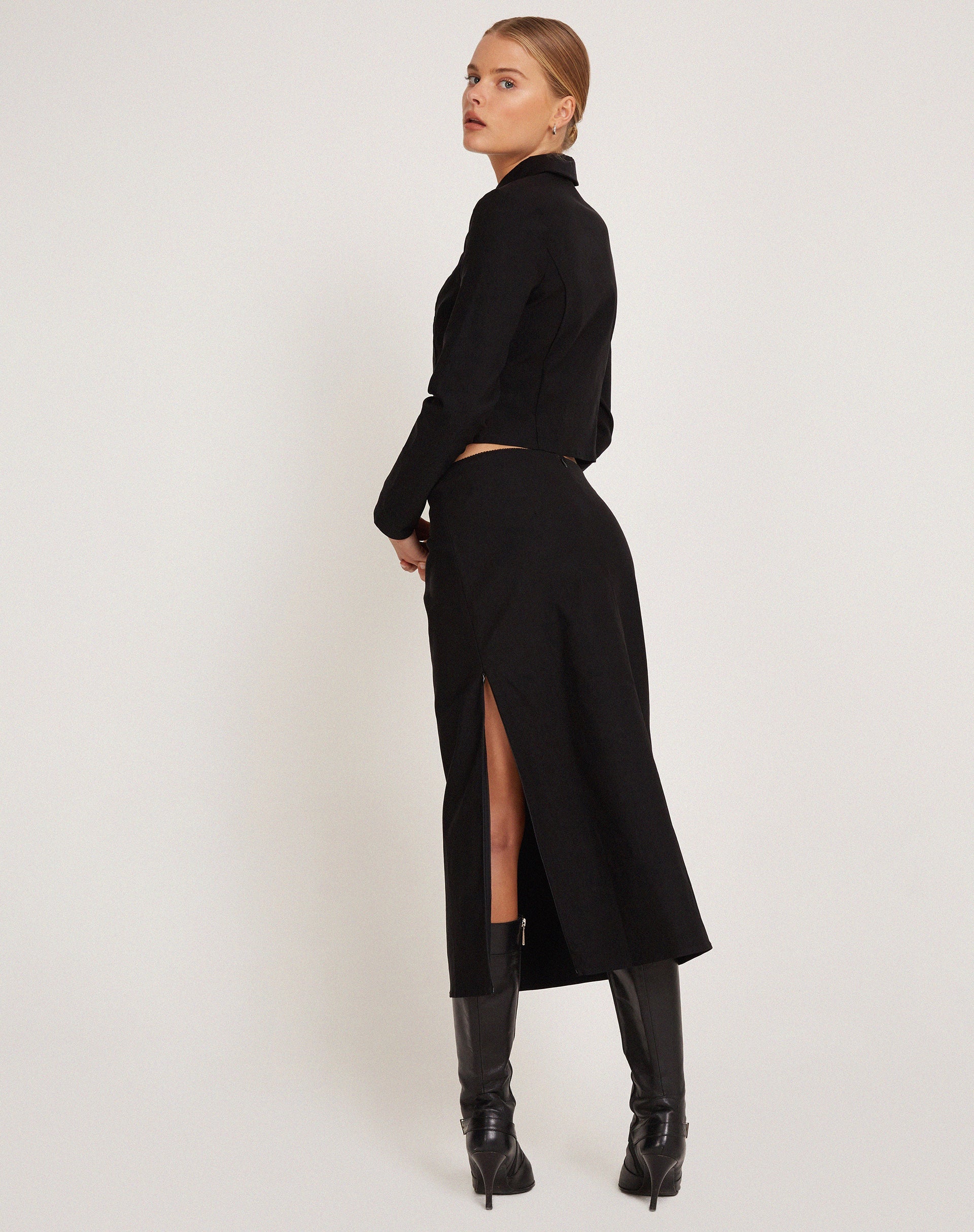 image of Carson Cropped Jacket in Black