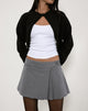 Image of Carwita Panel Wrap Mini Skirt in Charcoal