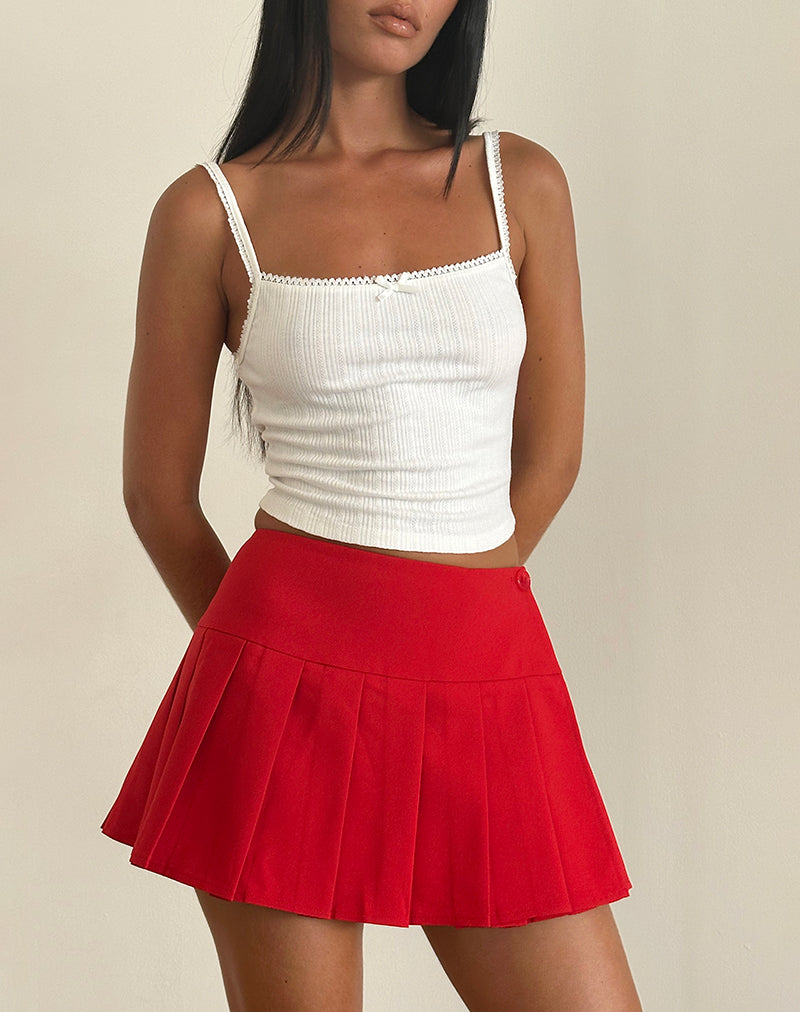 image of Casini Mini Skirt in Soft Tailoring Red