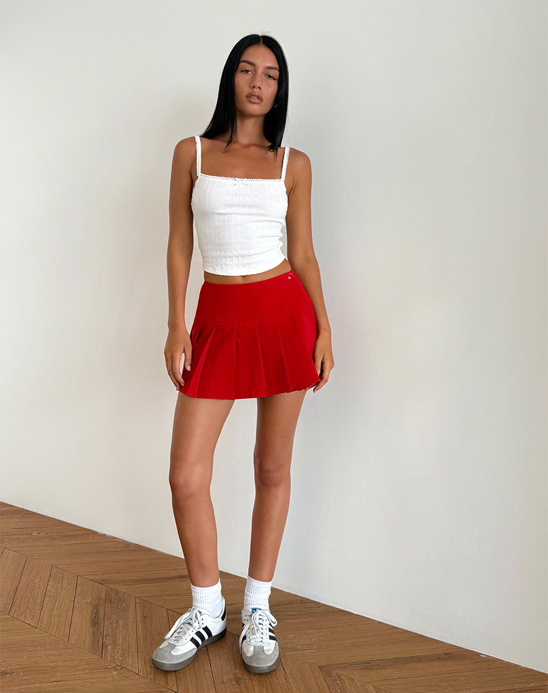 Image of Casini Mini Skirt in Soft Tailoring Red