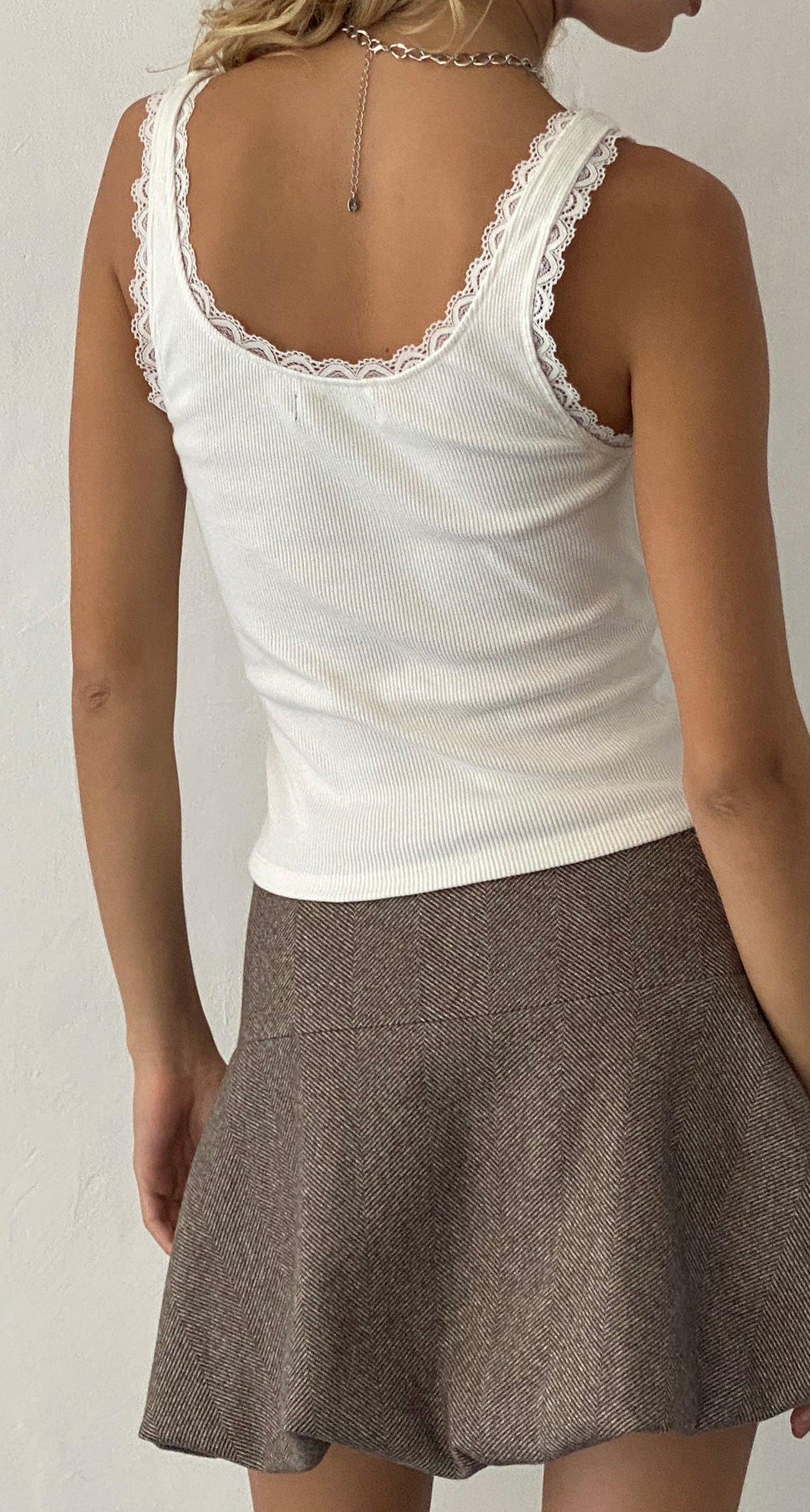Brown Mini Puffer Skirt