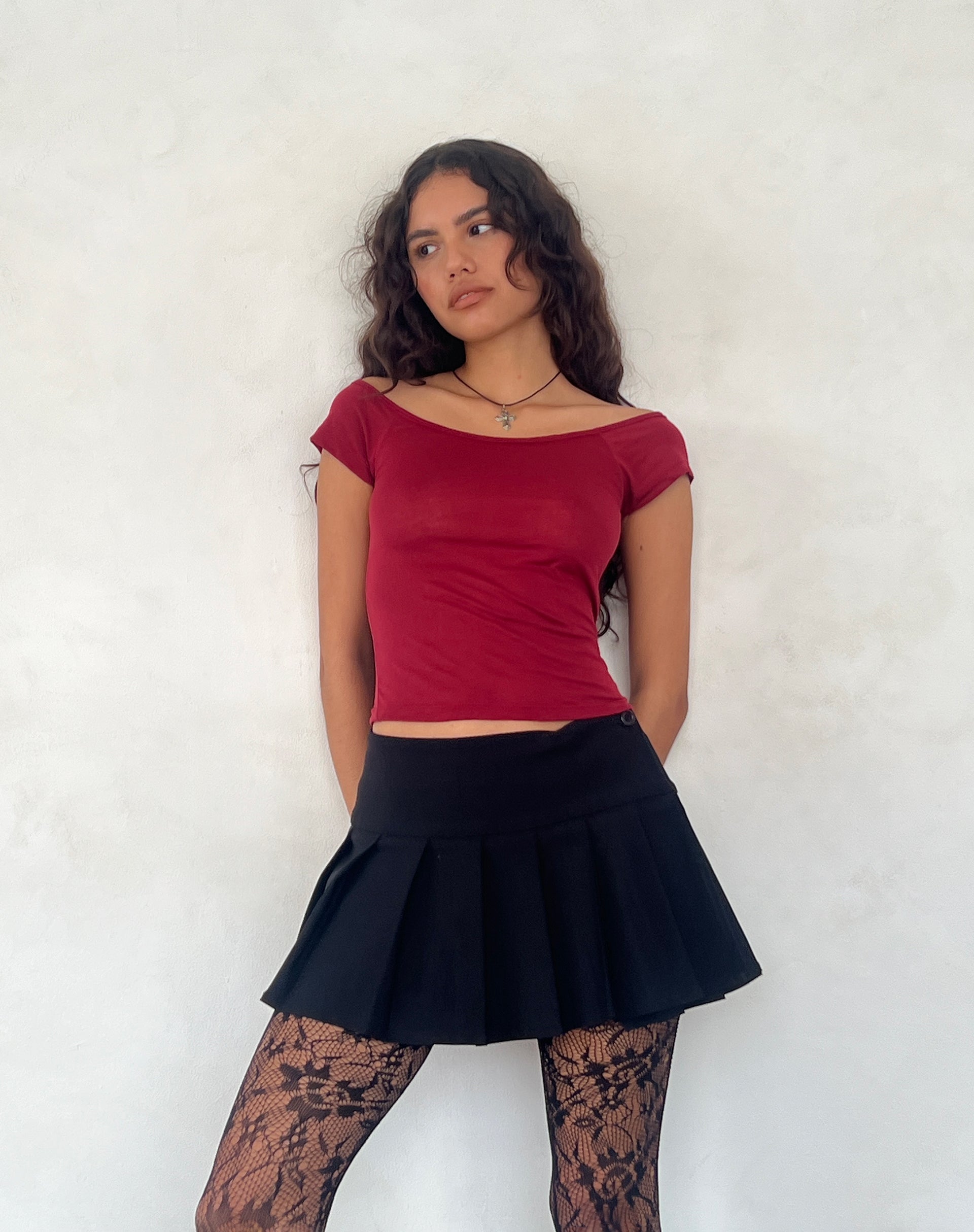 Adrenaline Red Off The Shoulder Top | Charya – motelrocks-com-us