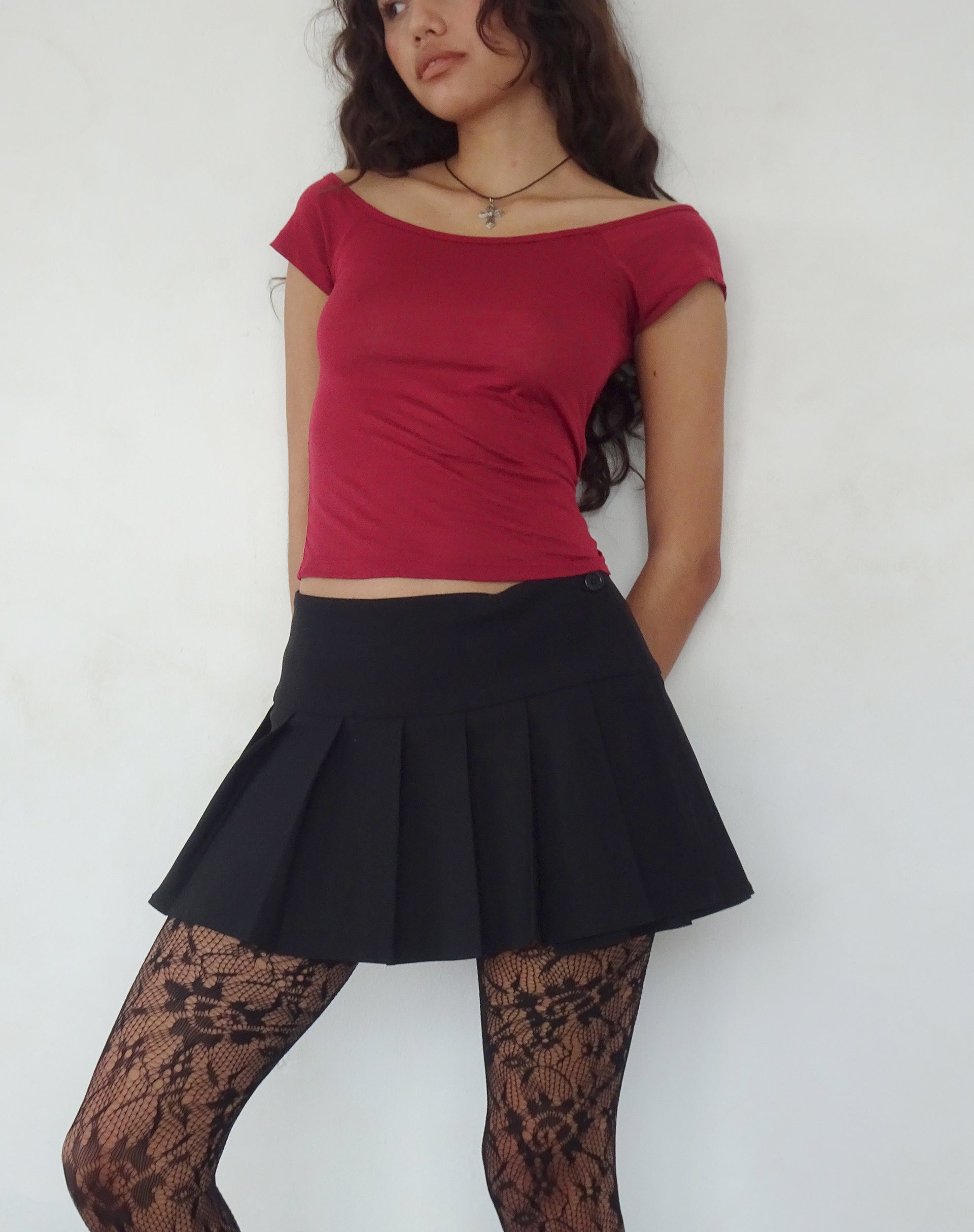 Adrenaline Red Off The Shoulder Top | Charya – motelrocks-com-us