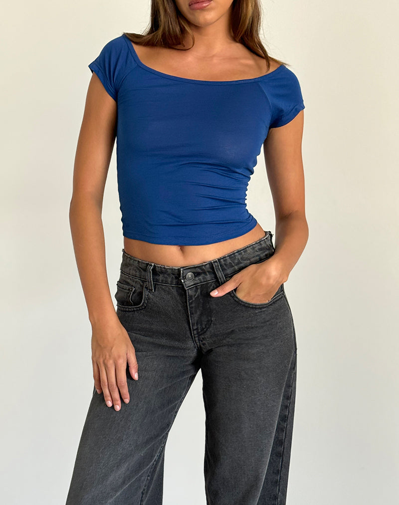 Image of Charya Off The Shoulder Top in Dazzling Blue