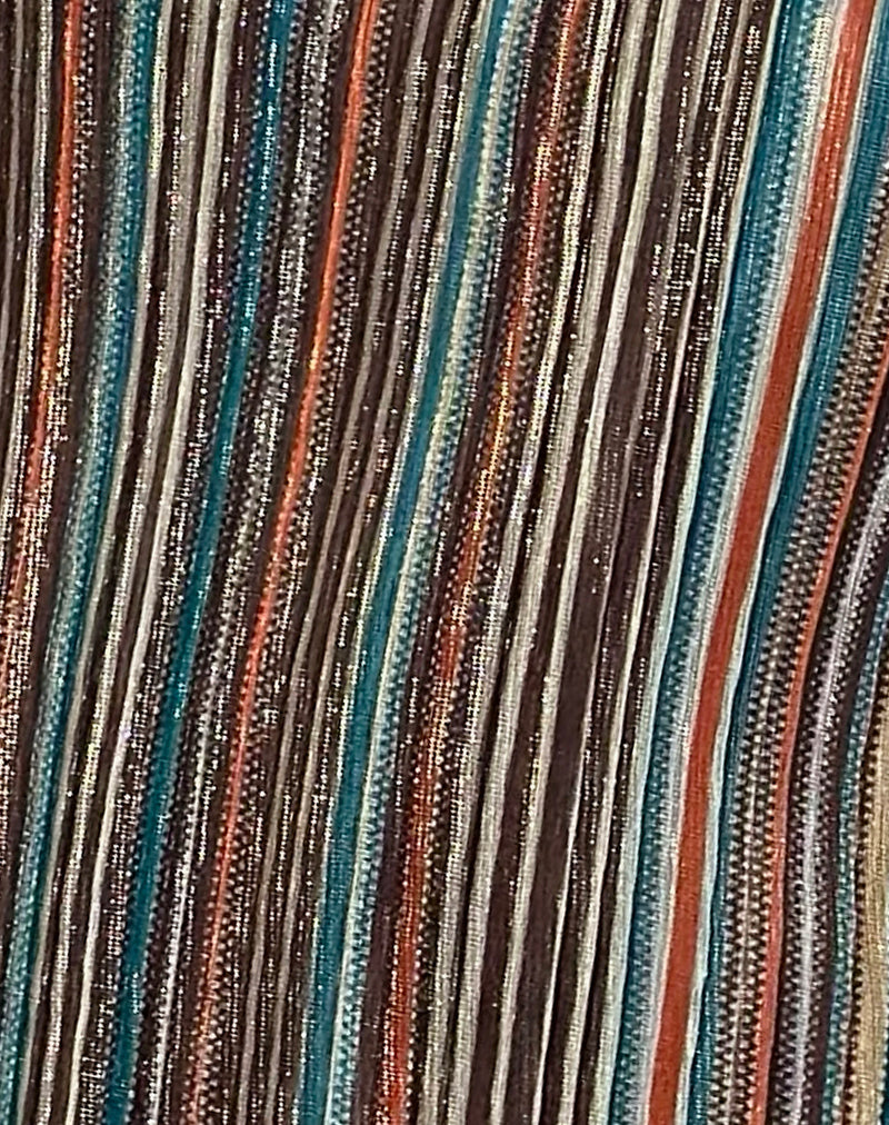 Cheria Mini Dress in Shimmer Plisse Blue Brown , Pleated , Scoop Neckline
