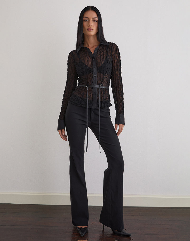 Image of Christabel Shirt in Textured Mesh Black