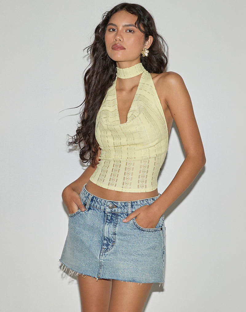 Lemon Broderie Flower Lace Cami Top | Chupa – motelrocks-com-us