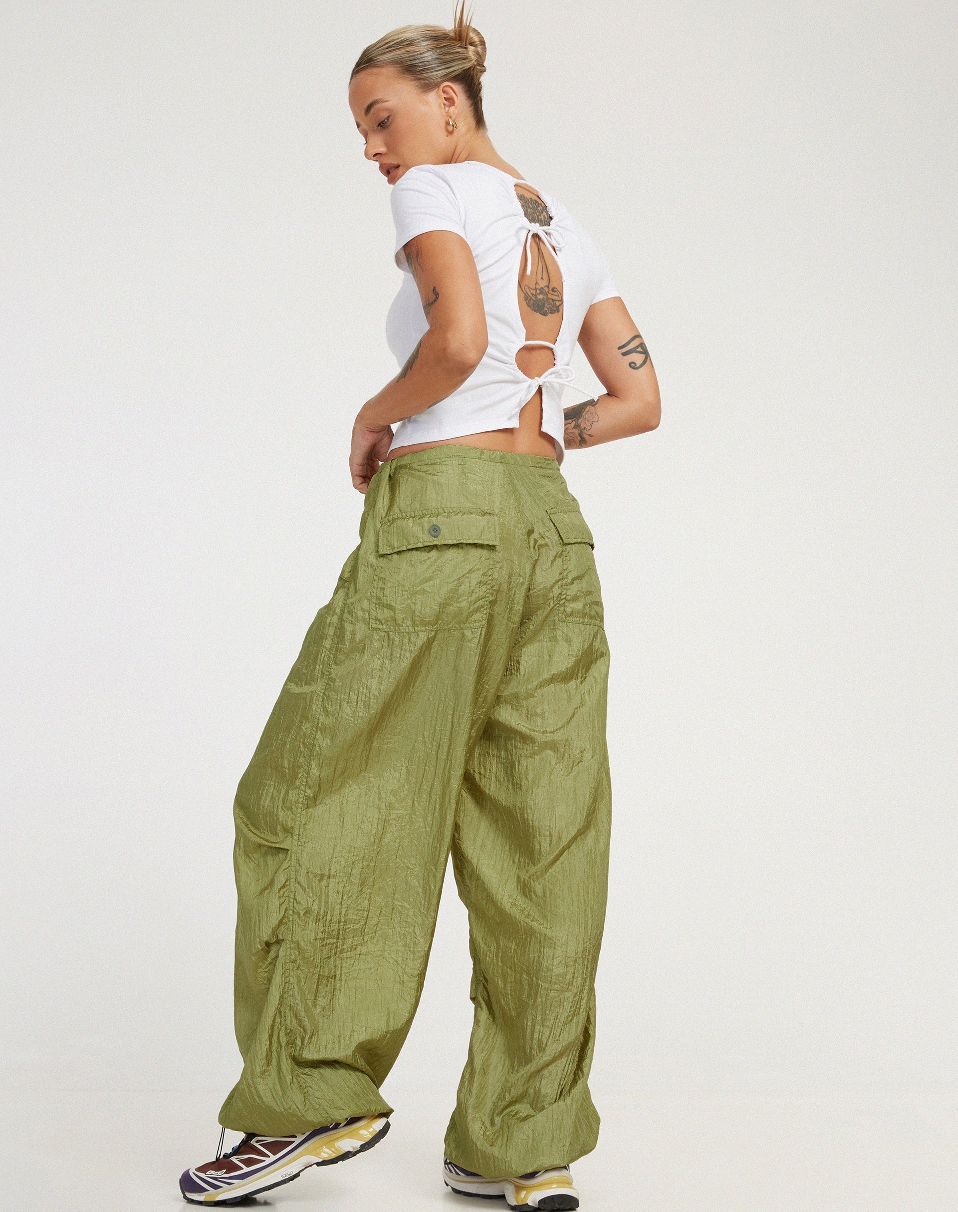 Parachute Pickle Wide Leg Cargo Trousers | Chute – motelrocks-com-us