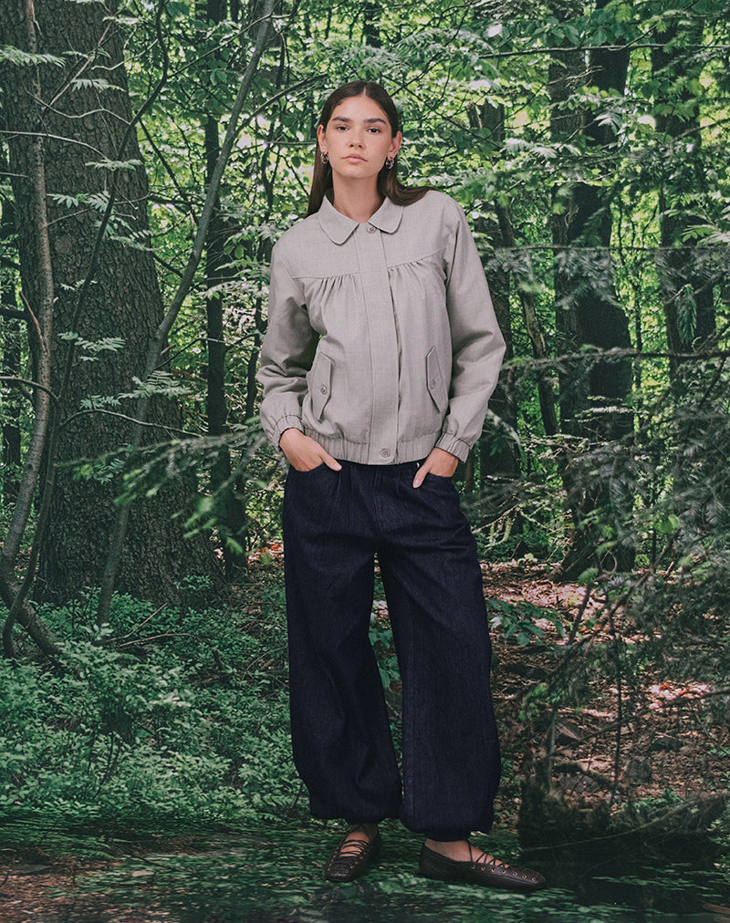 Image of Cindari Collared Jacket in Grey